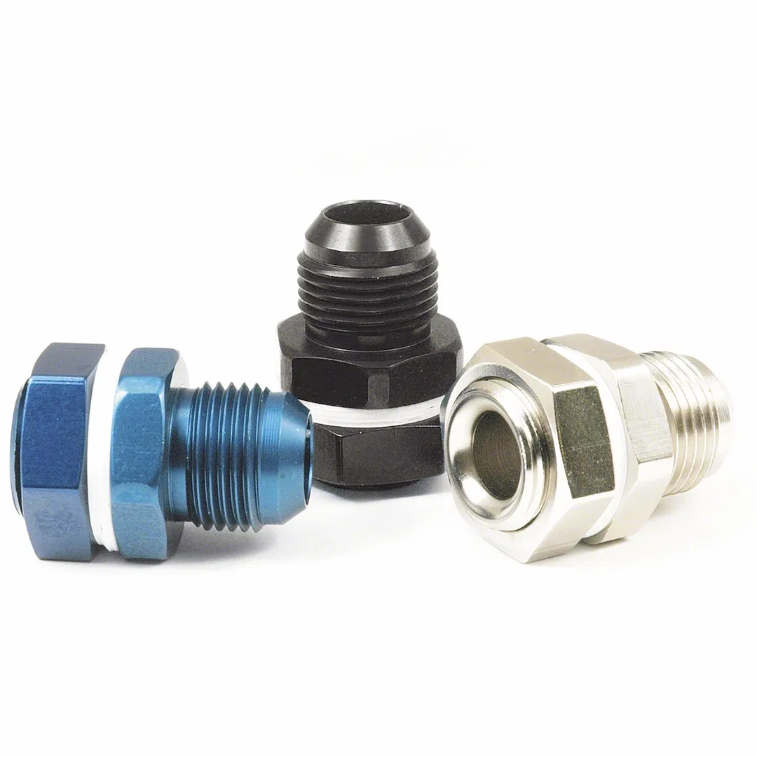 579012 – SPEEDFX Coupler Fitting, Fuel Cell Bulkhead Straight -12AN Anodized Blue Aluminum Single